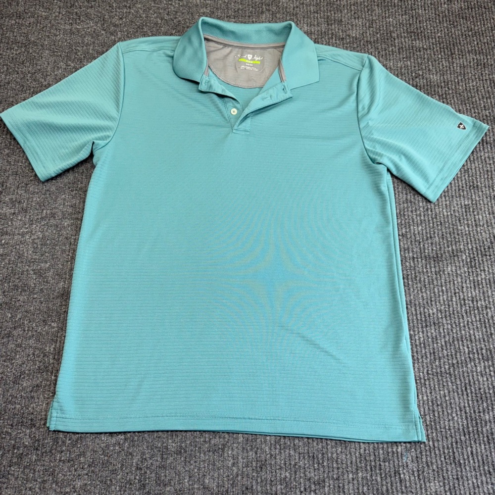 David Taylor Pro Golf Polo M Teal Performance Shirt Moisture Wicking Stretch